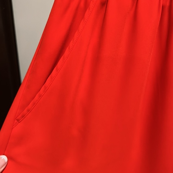 Banana Republic red/orange summer dress. Size 2 lines with pockets. EUC - Picture 3 of 7